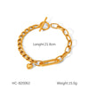 Handmade Stainless Steel Ball Ball Chain Bracelet For Women With Geometric Pattern 18K Gold Plated