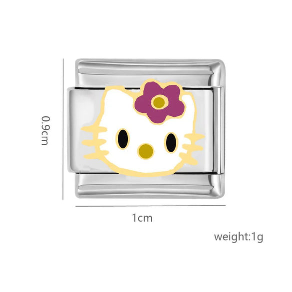Handmade Stainless Steel Bracelet With Cartoon Characters And Dripping Oil Design For Women