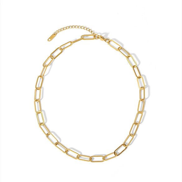 Handmade Stainless Steel Chain Necklace And Bracelet For Women Retro Geometric Style Vacuum Real Gold Electroplating In Pvd Furnace Jewelry Wholesale