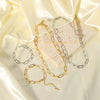 Handmade Stainless Steel Chain Necklace And Bracelet For Women Retro Geometric Style Vacuum Real Gold Electroplating In Pvd Furnace Jewelry Wholesale