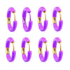 Handmade Stainless Steel Ear Buckle With Enamel Color And Oil Drop Design Geometric Style Electroplated