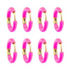 Handmade Stainless Steel Ear Buckle With Enamel Color And Oil Drop Design Geometric Style Electroplated