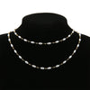 Handmade Stainless Steel Electroplated Pearl Rice Beads Clip Bead Chain Jewelry Clavicle Necklace Hair Accessories Headdress Chain