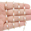Handmade Stainless Steel Electroplated Pearl Rice Beads Clip Bead Chain Jewelry Clavicle Necklace Hair Accessories Headdress Chain