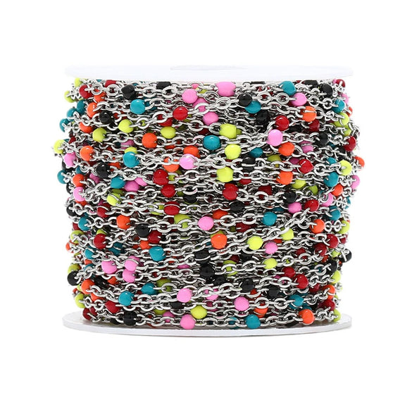Handmade Stainless Steel Enamel Oil Drop Chain For Necklace And Bracelet Diy Accessories