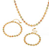 Handmade Stainless Steel Flower Chain Oil Dropping Color Necklace Bracelet Kanklet Suit With Electroplating