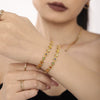 Handmade Stainless Steel Flower Chain Oil Dropping Color Necklace Bracelet Kanklet Suit With Electroplating