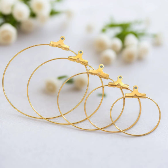 Handmade Stainless Steel Geometric Earrings And Hair Accessories With Electroplating