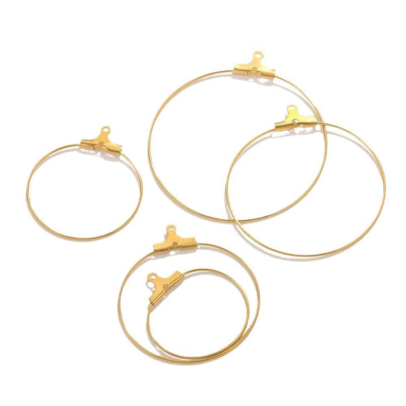 Handmade Stainless Steel Geometric Earrings And Hair Accessories With Electroplating