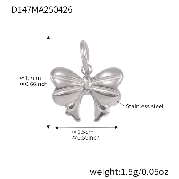 Handmade 316L Stainless Steel Geometric Pattern Women's Fashion Electroplated Bracelet With Bear Love Bow Multiaccessories