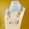 Handmade Stainless Steel Geometric Ring And Long Necklace Jewelry With Electroplating Treatment