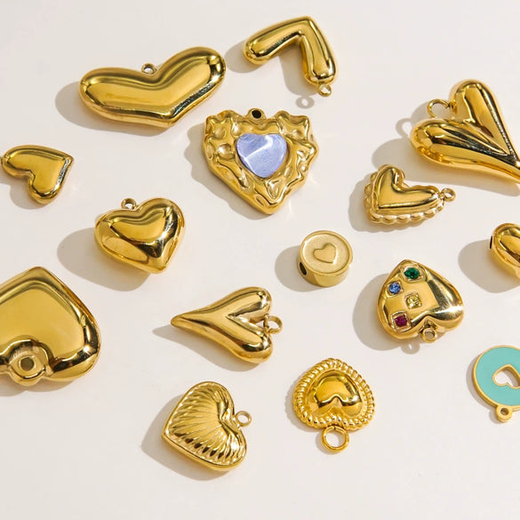 Handmade Stainless Steel Heartshaped Love Series Necklace Earrings Bracelet Pendant Accessories With 14K Gold Electroplating