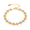 Handmade 316L Stainless Steel Inlaid Zircon Geometric Floret Women's Bracelet 18K Real Gold Plated
