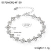 Handmade 316L Stainless Steel Inlaid Zircon Geometric Floret Women's Bracelet 18K Real Gold Plated