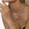 Handmade 316L Stainless Steel Inlaid Zircon Light Luxury Clavicle Necklace And Bracelet Set With Electroplating