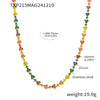 Handmade 316L Stainless Steel Inlaid Zircon Light Luxury Clavicle Necklace And Bracelet Set With Electroplating