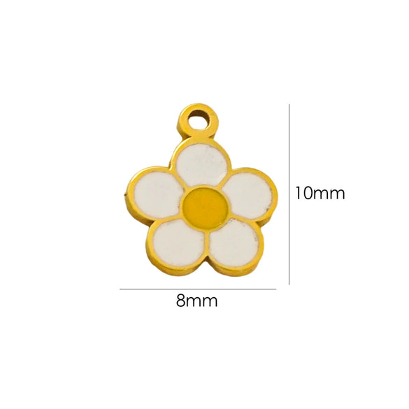 Handmade Stainless Steel Jewelry Accessories Pendant With Dripping Oil Treatment Flower Pineapple Rainbow Love Design