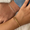 Handmade Stainless Steel Knot Snake Chain Necklace And Clavicle Chain Bracelet With Electroplated Real Gold Color Preservation For Women Geometric Pattern