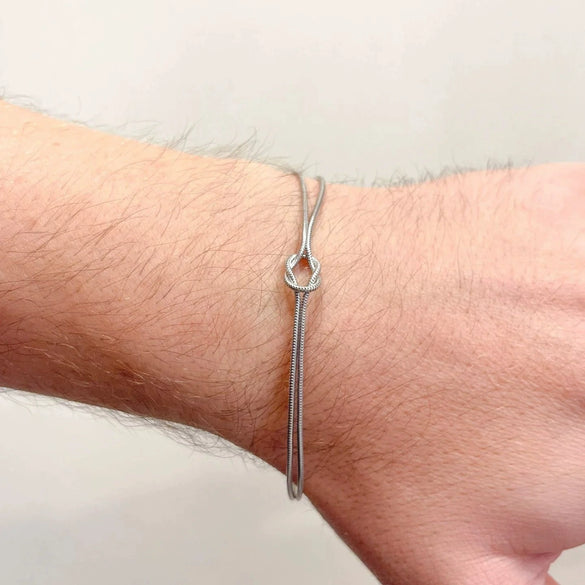 Handmade Stainless Steel Knot Snake Chain Necklace And Clavicle Chain Bracelet With Electroplated Real Gold Color Preservation For Women Geometric Pattern