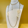Handmade Stainless Steel Long Sweater Chain Necklace With Hollow Longevity Tree Ring Pattern And Electroplating Treatment