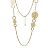 Handmade Stainless Steel Long Sweater Chain Necklace With Hollow Longevity Tree Ring Pattern And Electroplating Treatment