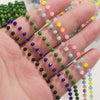 Handmade Stainless Steel Mixed Color Beaded Crystal Chain Clip Jewelry With Vacuum Gold Plating