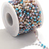 Handmade Stainless Steel Mixed Color Beaded Crystal Chain Clip Jewelry With Vacuum Gold Plating