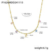 Handmade 316L Stainless Steel Natural Stone Zircon Geometric Beaded Clavicle Necklace For Women Light Luxury Style
