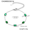 Handmade Stainless Steel Necklace And Bracelet Set With Inlaid Emerald Zircon Light Luxury Style Electroplated For Women