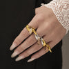 Handmade Stainless Steel Pvd Plated Geometric Tassel Ring For Women Light Luxury Creative Jewelry