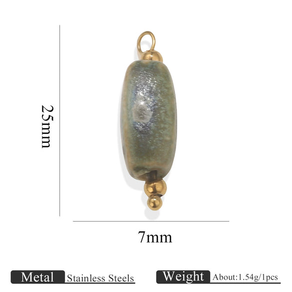 Handmade Stainless Steel Shell Conch And Heart Shape Pendant For Jewelry With Electroplating Retro Style