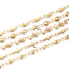 Handmade Stainless Steel Vacuum Chain With Golden Heart Cross Frame And Five Pointed Star For Diy Necklace Accessories Electroplated