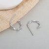 Handmade 925 Sterling Silver Geometric Twist Earrings For Women Minimalist Student Fashion Jewelry