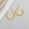 Handmade 925 Sterling Silver Geometric Twist Earrings For Women Minimalist Student Fashion Jewelry