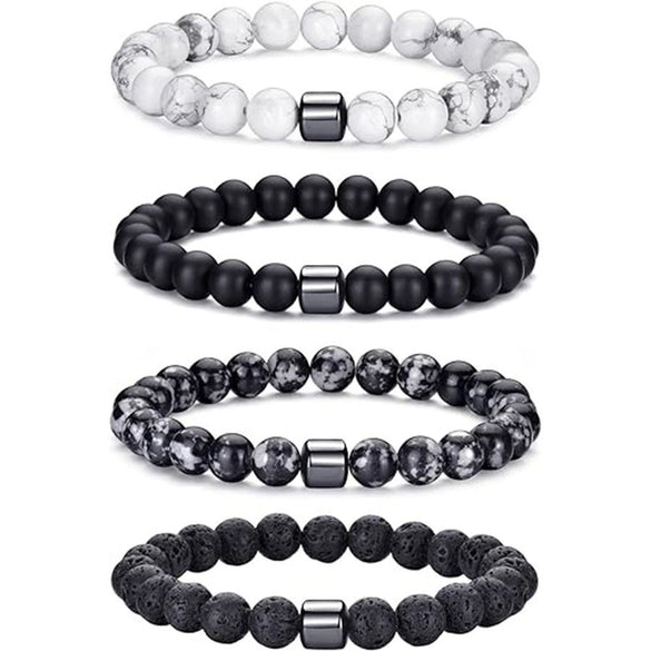 Handmade Stone Beaded Bracelet Geometric Style Unisex