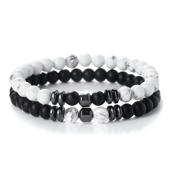 Handmade Stone Beaded Bracelet Geometric Style Unisex