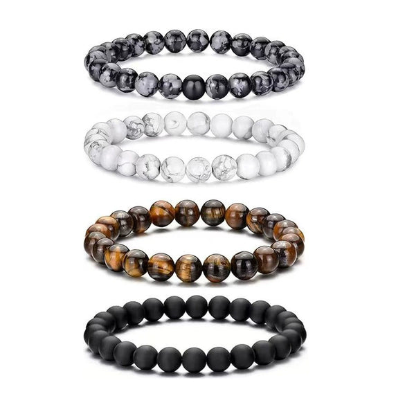 Handmade Stone Beaded Bracelet Geometric Style Unisex