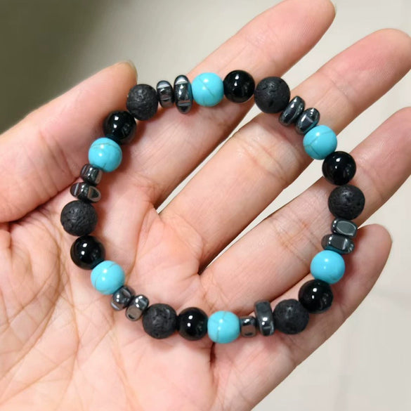 Handmade Stone Beaded Bracelet Geometric Style Unisex