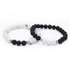 Handmade Stone Beaded Couple Bracelet With 8Mm Crystal White Turquoise Frosted Geometric Design Unisex