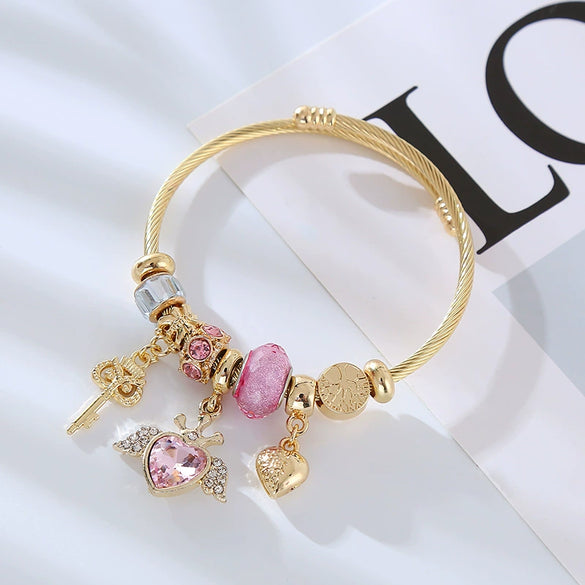 Handmade Sweet Heart Pattern Copper Bracelet For Women And Unisex