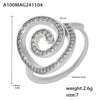 Handmade Swirl Zircon Side Opening Stainless Steel Pvd Plated 18K Gold Finger Ring Geometric Design For Women