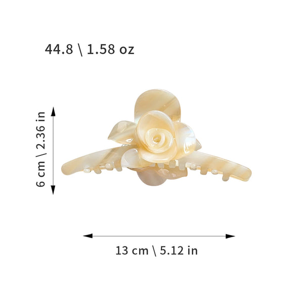 Handmade Threedimensional Twin Flower Acetate Hair Clip For Women