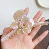 Handmade Threedimensional Twin Flower Acetate Hair Clip For Women
