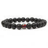 Handmade Tiger Eye And Volcanic Stone Beaded Bracelet With Color Changing Mood Beads Unisex Geometric Design