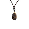 Handmade Tiger Eye Stone Geometric Perfume Bottle Pendant Necklace Alloy Essential Oil Aromatherapy Container Sweater Chain