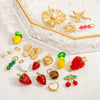 Handmade Titanium Steel And Stainless Steel Accessories Electroplated With 18K Gold In Strawberry And Starfish Shapes Necklace Earrings Pendant