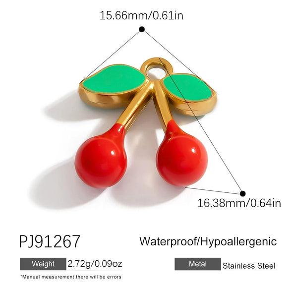 Handmade Titanium Steel And Stainless Steel Accessories Electroplated With 18K Gold In Strawberry And Starfish Shapes Necklace Earrings Pendant