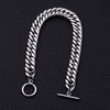 Handmade Titanium Steel Leaf Pattern Chain Bracelet For Men And Women Unisex Couple Jewelry With Thick Link Design