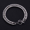 Handmade Titanium Steel Leaf Pattern Chain Bracelet For Men And Women Unisex Couple Jewelry With Thick Link Design