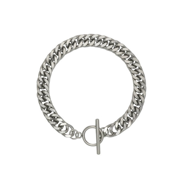 Handmade Titanium Steel Leaf Pattern Chain Bracelet For Men And Women Unisex Couple Jewelry With Thick Link Design